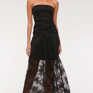 Abercrombie and Fitch Strapless Lace Midi Dress